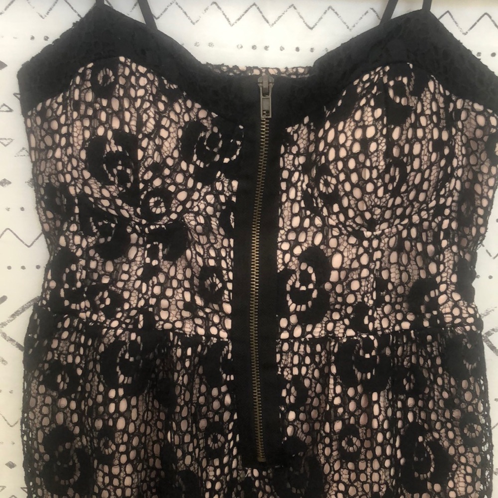 Black and beige lace dress/ Little dress  Size L